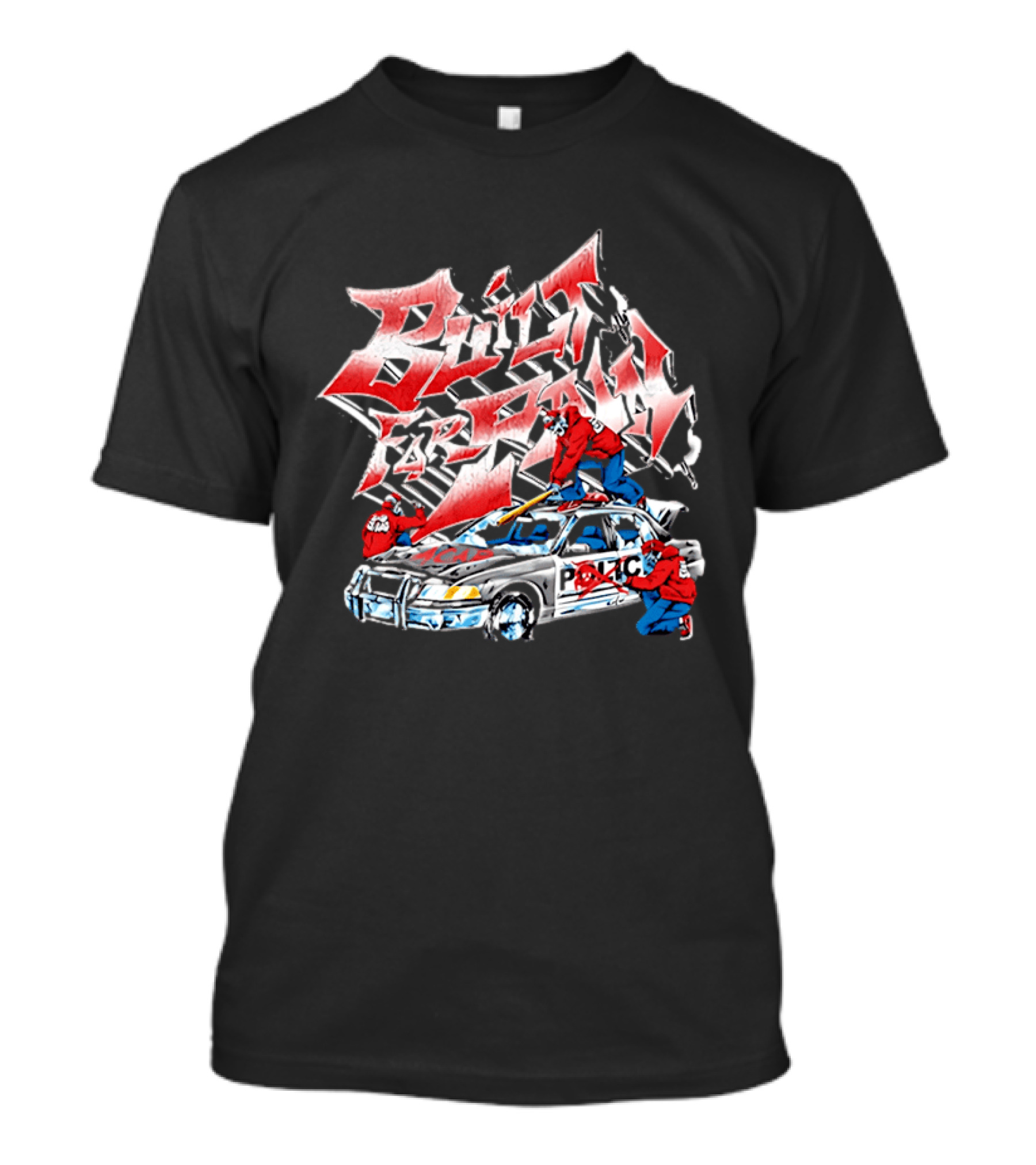 Zuko Built For Pain Police Car Destruction Graffiti T-Shirt
