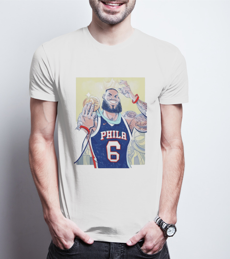 LeBron James Phila 6 Caricature NBA T-Shirt