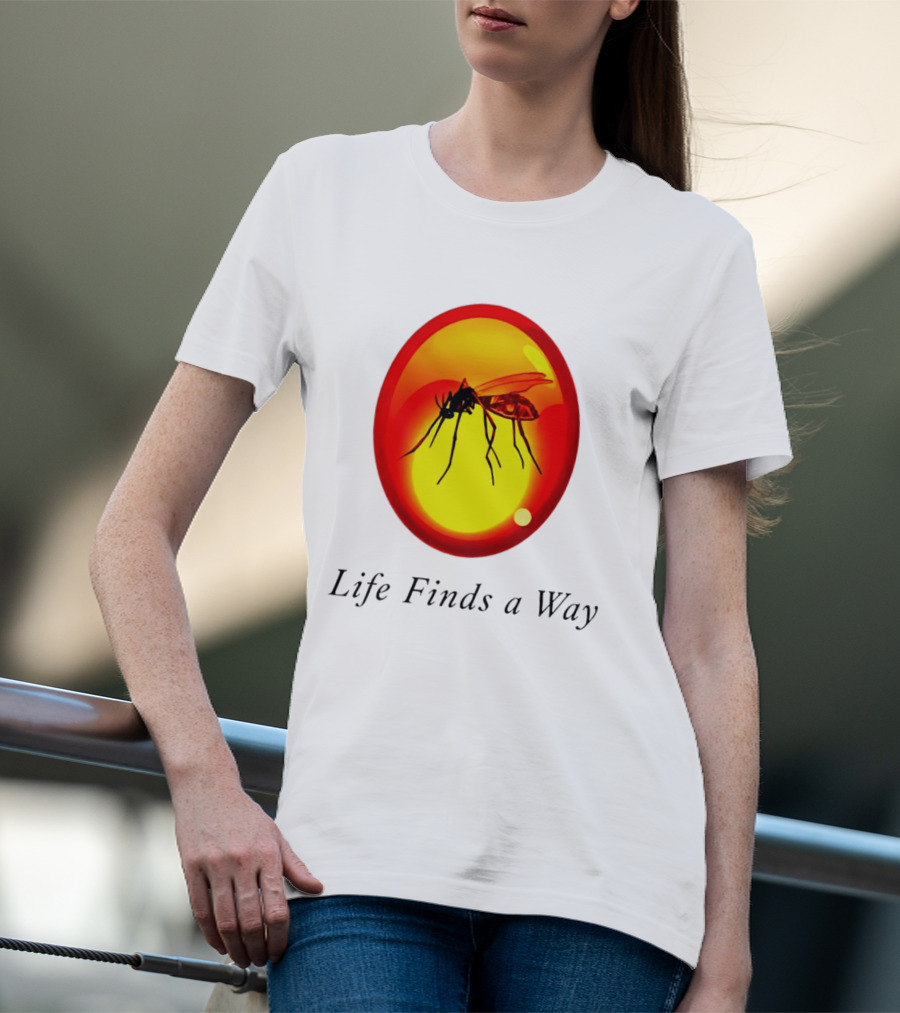 Mosquito In Amber Life Finds A Way Jurassic Park T-Shirt