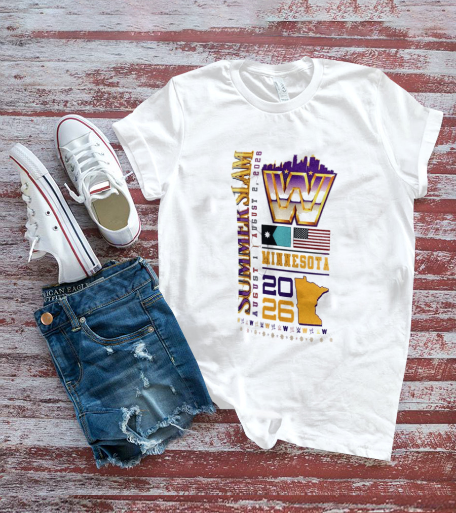 WWE SummerSlam August 1 2026 Minnesota Wrestling Event Twin City T-Shirt