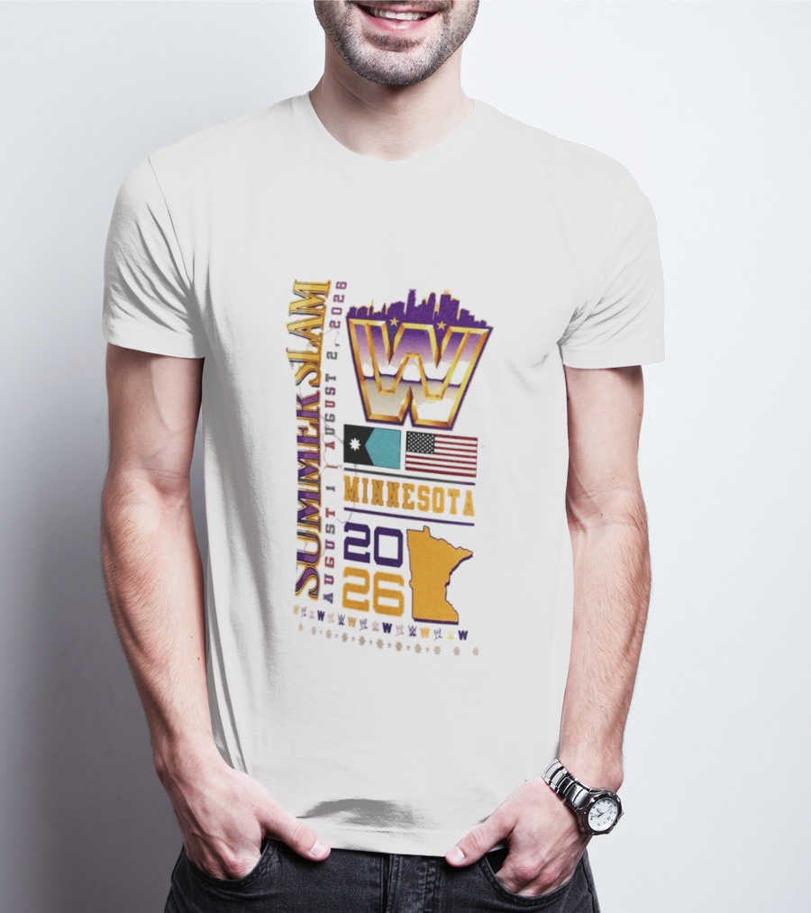 WWE SummerSlam August 1 2026 Minnesota Wrestling Event Twin City T-Shirt
