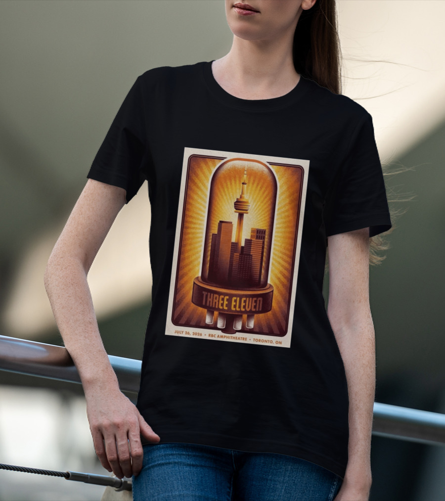 Three Eleven Concert July 26 2026 RBC Amphitheatre Toronto Ontario CN Tower Skyline T-Shirt