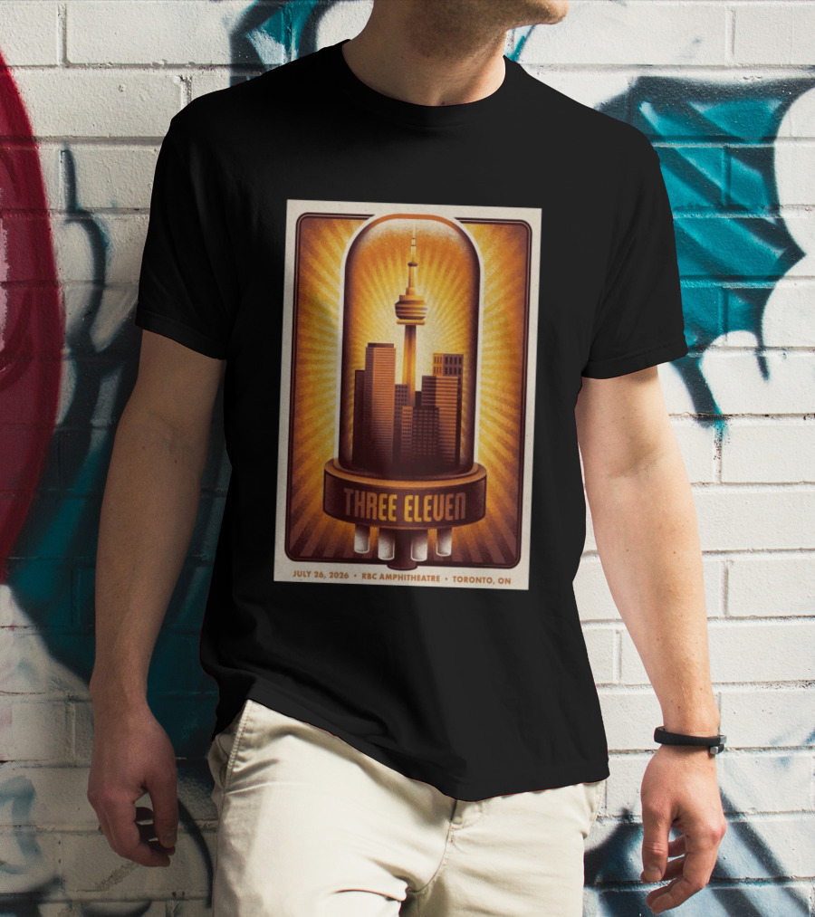 Three Eleven Concert July 26 2026 RBC Amphitheatre Toronto Ontario CN Tower Skyline T-Shirt