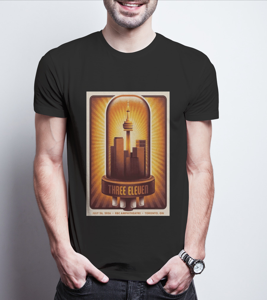 Three Eleven Concert July 26 2026 RBC Amphitheatre Toronto Ontario CN Tower Skyline T-Shirt