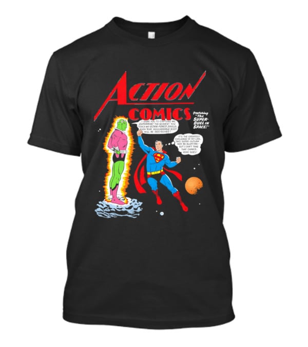Action Comics Superman I Dare You To Capture Me Super Duel In Space T-Shirt