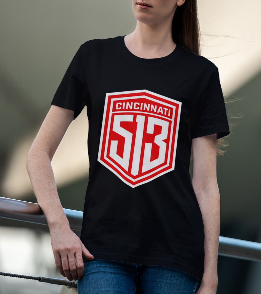 Cincinnati 513 Shield Emblem Area Code T-Shirt