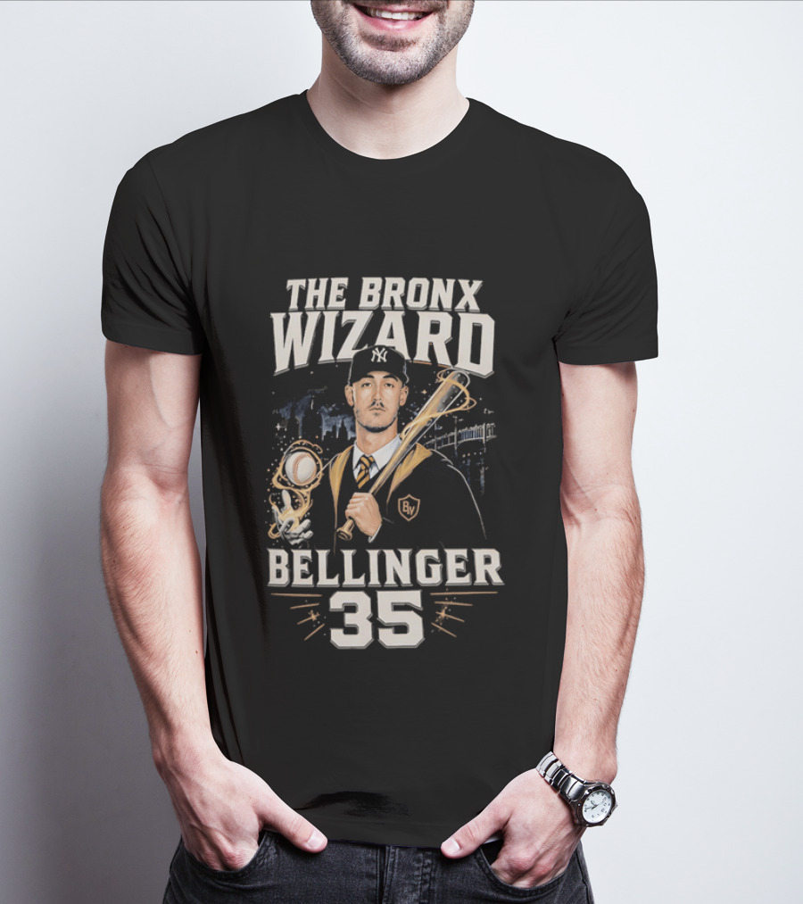 The Bronx Wizard Bellinger 35 Baseball Magic NYC Wizardry T-Shirt