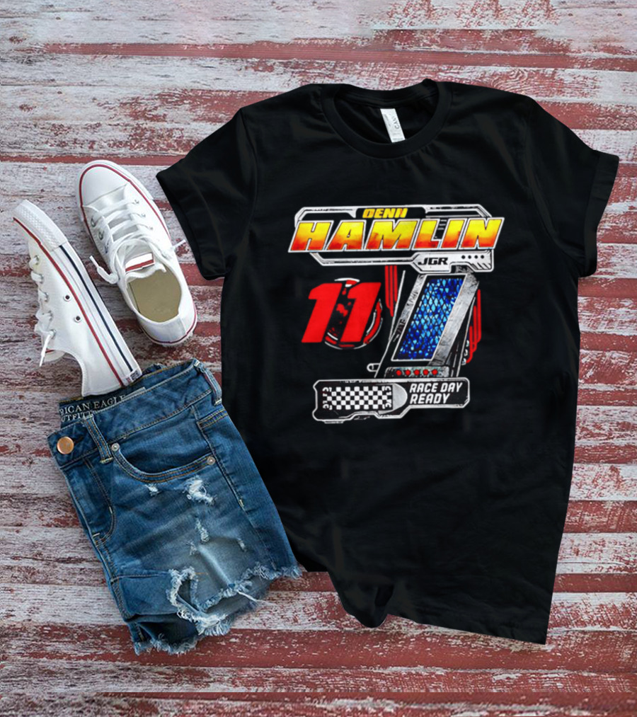 Denny Hamlin Joe Gibbs Racing 11 Race Day Ready Checkerboard Speedometer T-Shirt