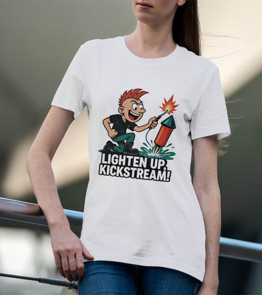 Lighten Up Kickstream Fireworks Rocket Blast T-Shirt