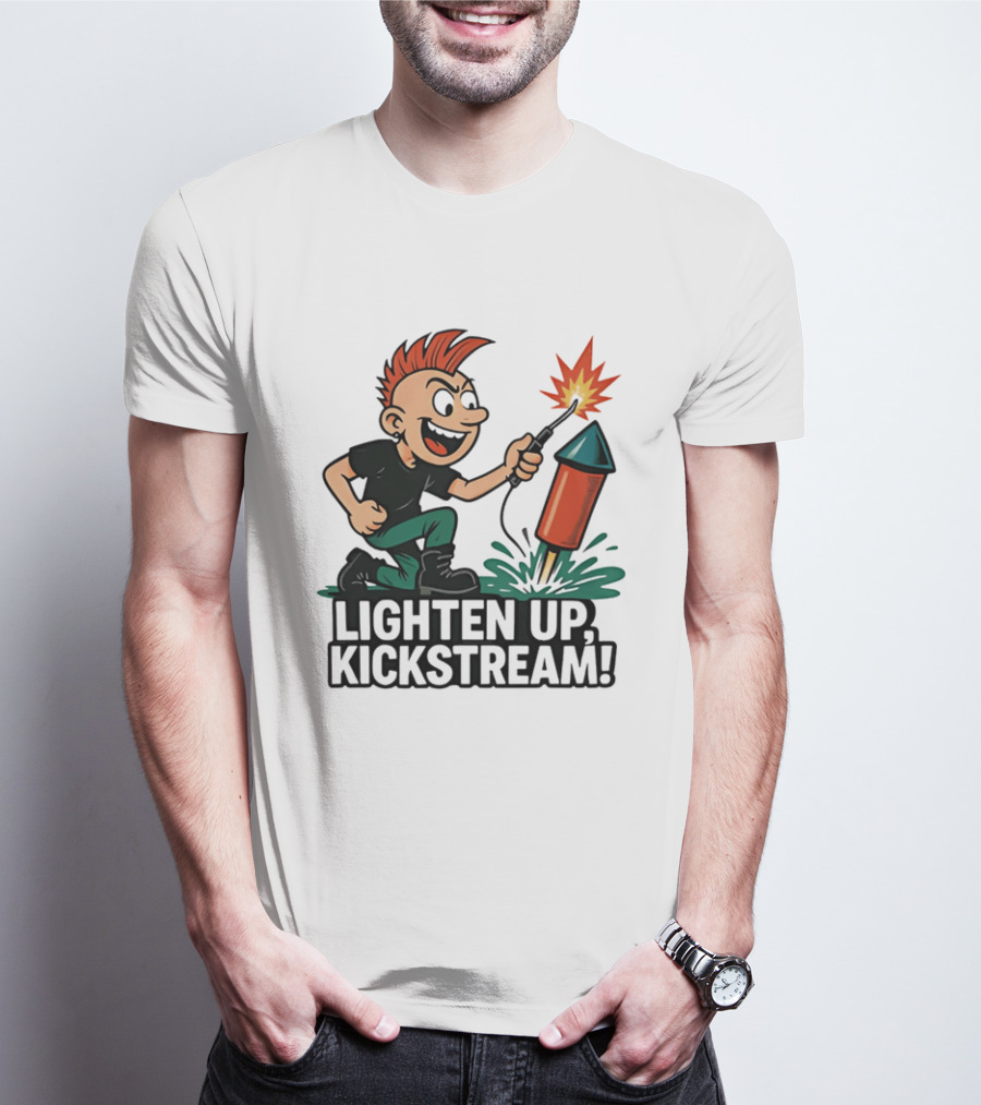 Lighten Up Kickstream Fireworks Rocket Blast T-Shirt