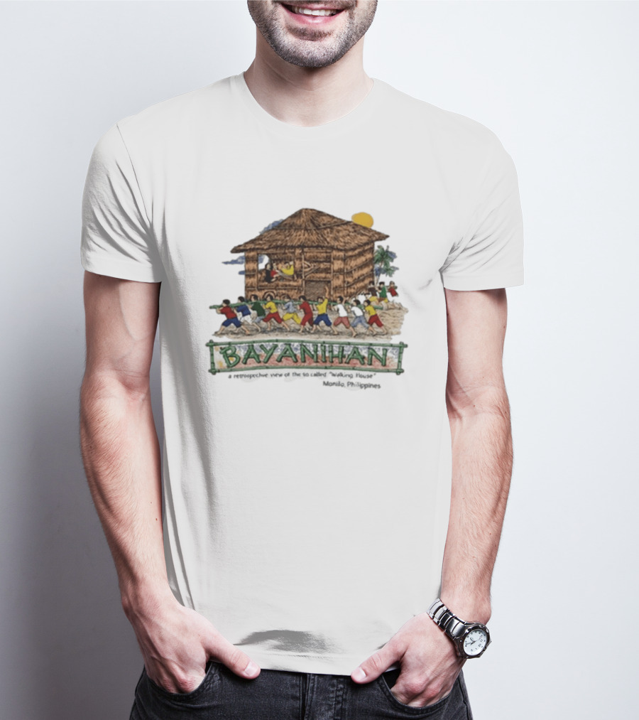 Bayanihan Retrospective View Carrying The Walking House Manila Philippines T-Shirt