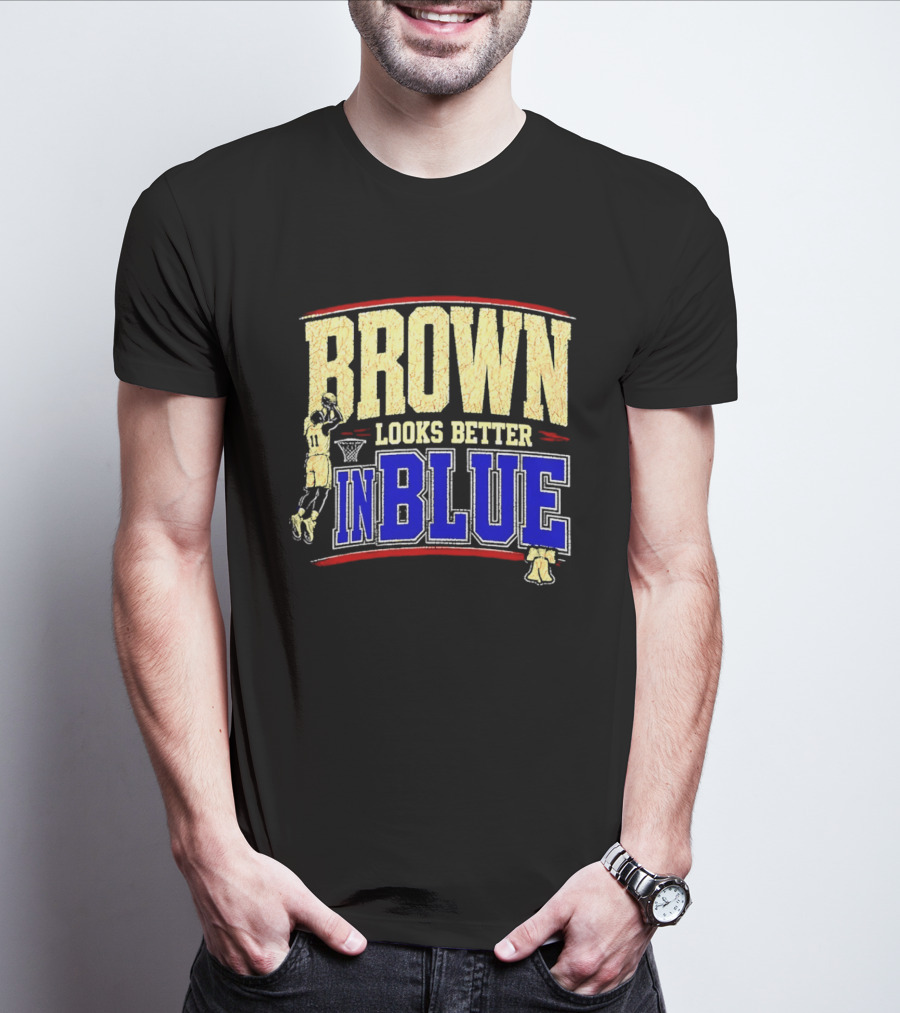 Brown Looks Better In Blue Basketball Dunk T-Shirt