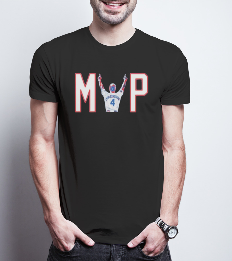 Chicago Cubs Crow Armstrong MVP 4 Baseball Celebration T-Shirt