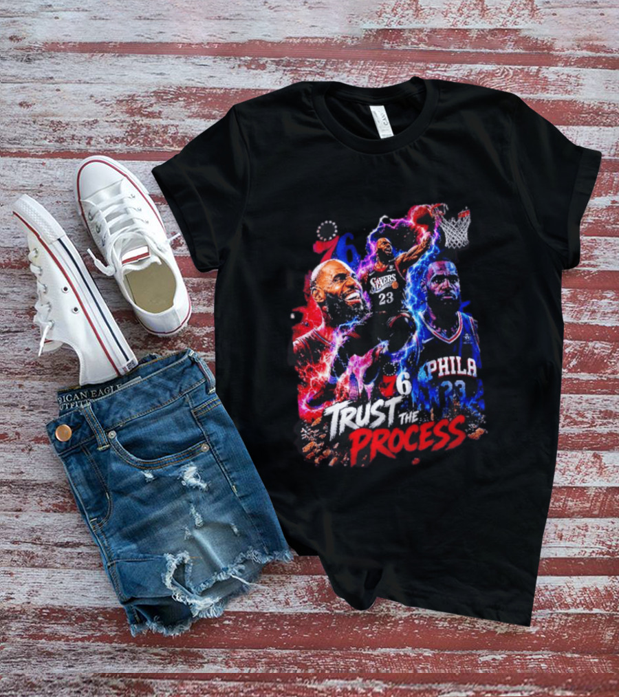 LeBron James Philadelphia 76ers 23 Trust The Process 76 Lightning Energy T-Shirt