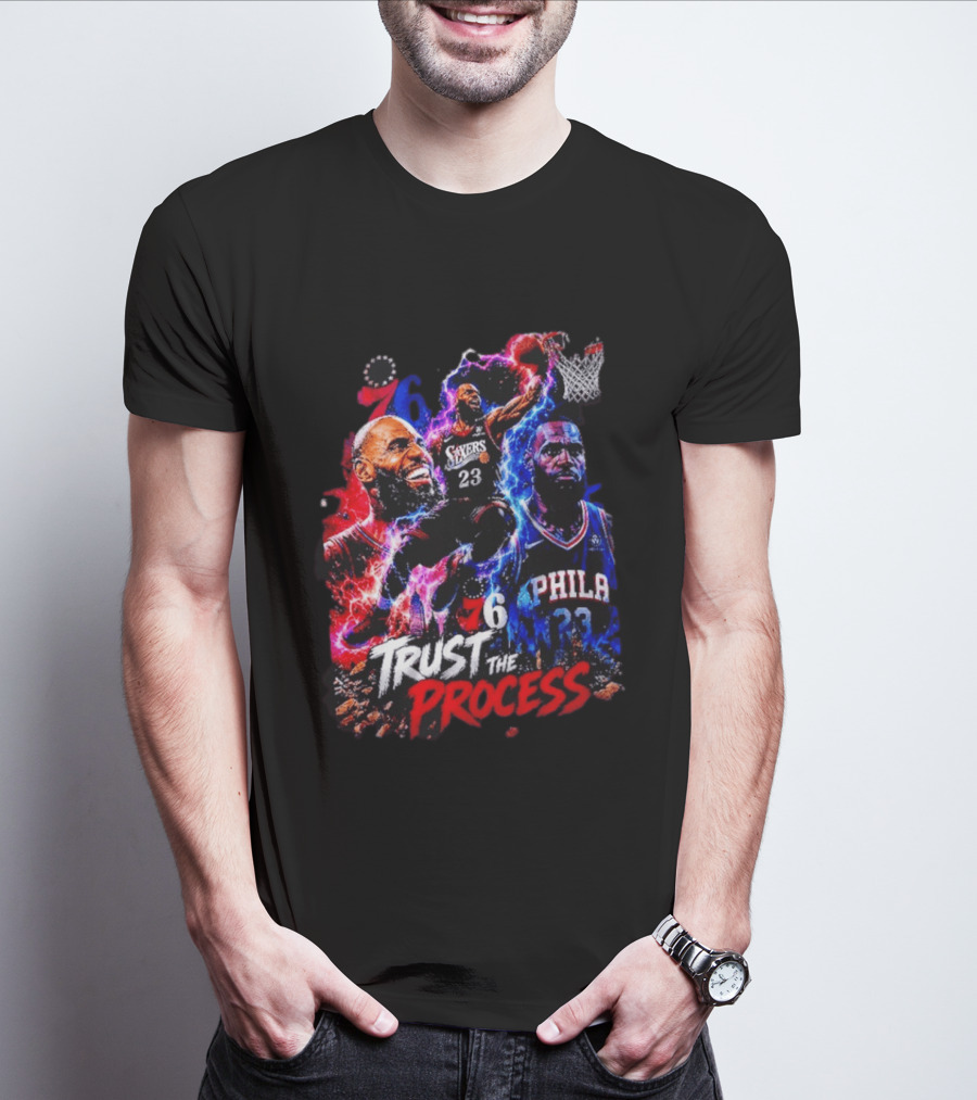 LeBron James Philadelphia 76ers 23 Trust The Process 76 Lightning Energy T-Shirt