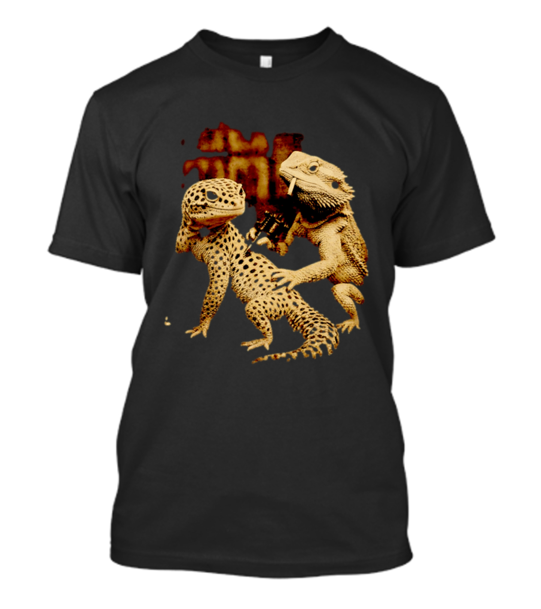 Leopard Gecko Tattoo By Bearded Dragon With Spray Paint Graffiti T-Shirt