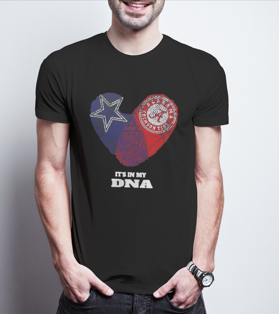 Dallas Cowboys Star And Atlanta Braves Heart It's In My DNA T-Shirt