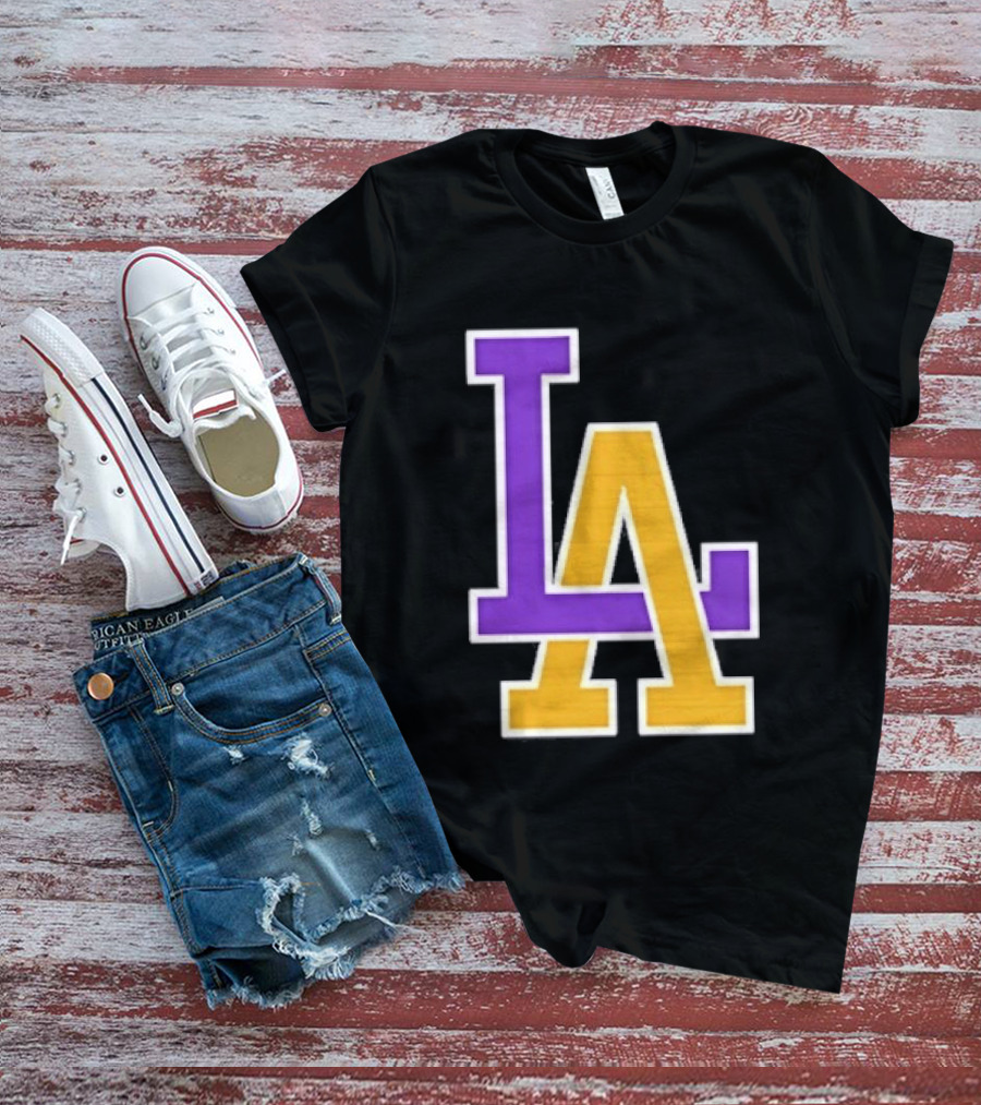 Los Angeles Lakers Purple Gold LA T-Shirt