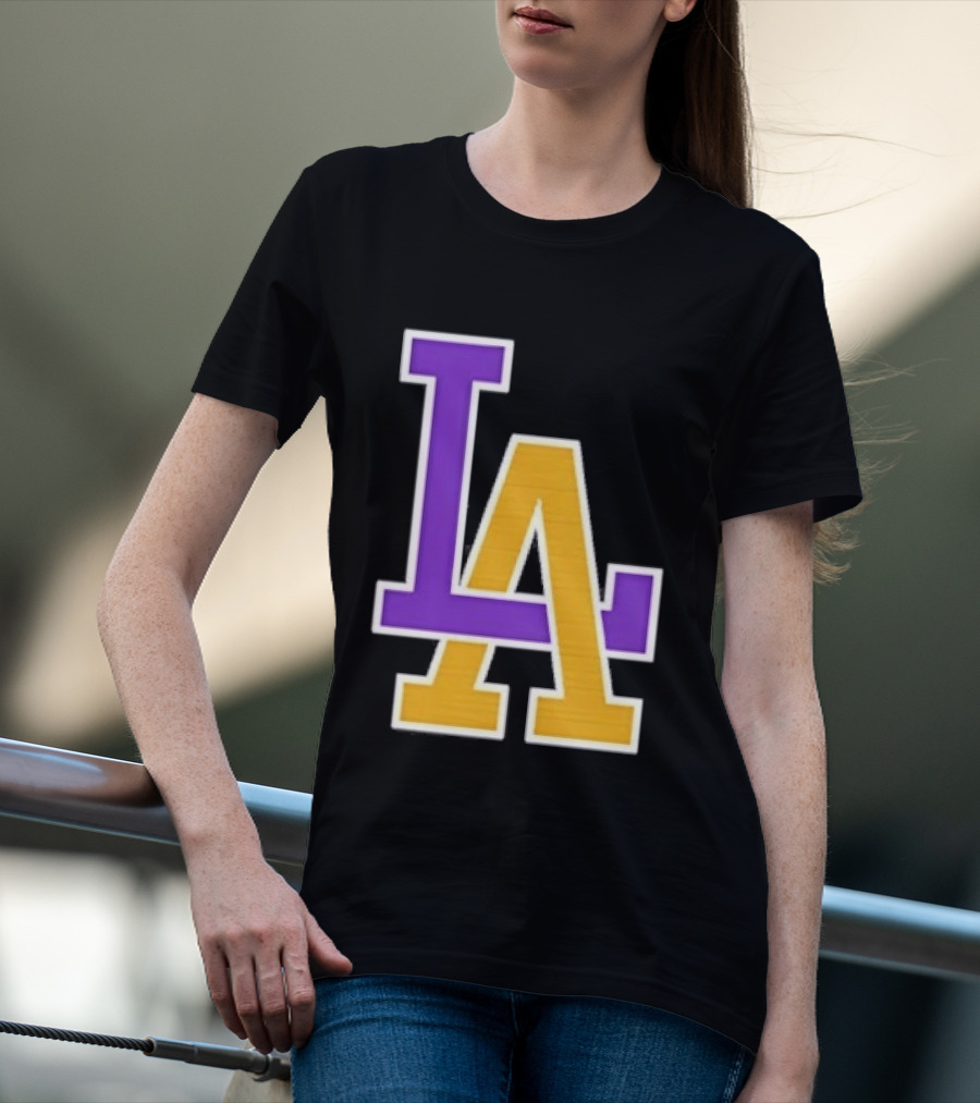 Los Angeles Lakers Purple Gold LA T-Shirt