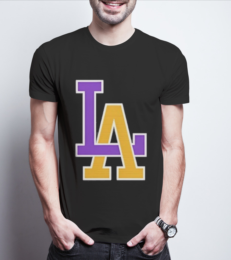 Los Angeles Lakers Purple Gold LA T-Shirt