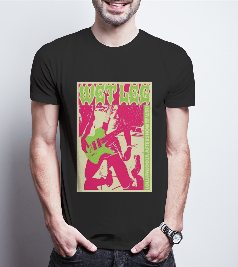Wet Leg July 29 2026 Lollapalooza Aftershow Vic Theatre Chicago IL T-Shirt