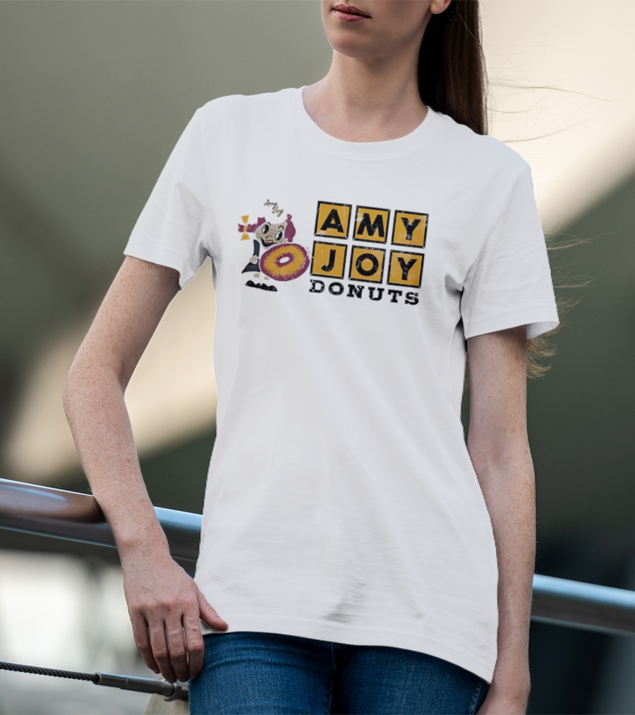 Amy Joy Donuts Retro Cartoon Character With Donut Image T-Shirt