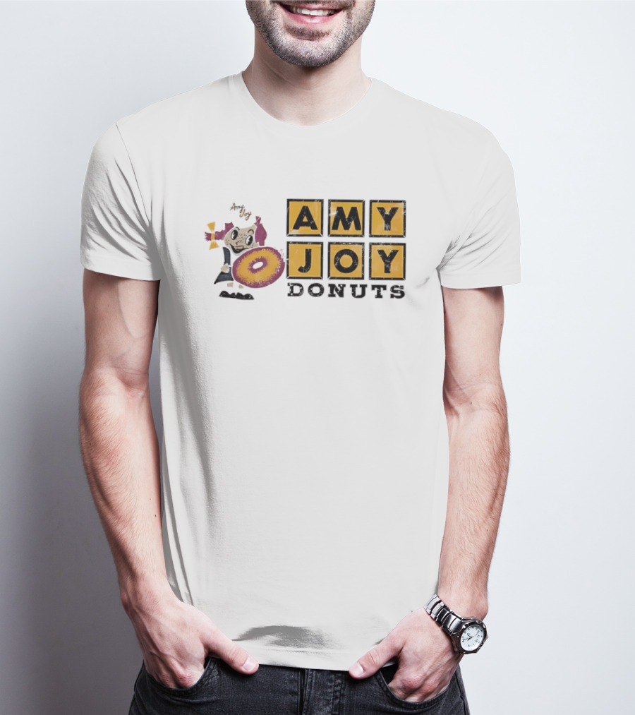 Amy Joy Donuts Retro Cartoon Character With Donut Image T-Shirt