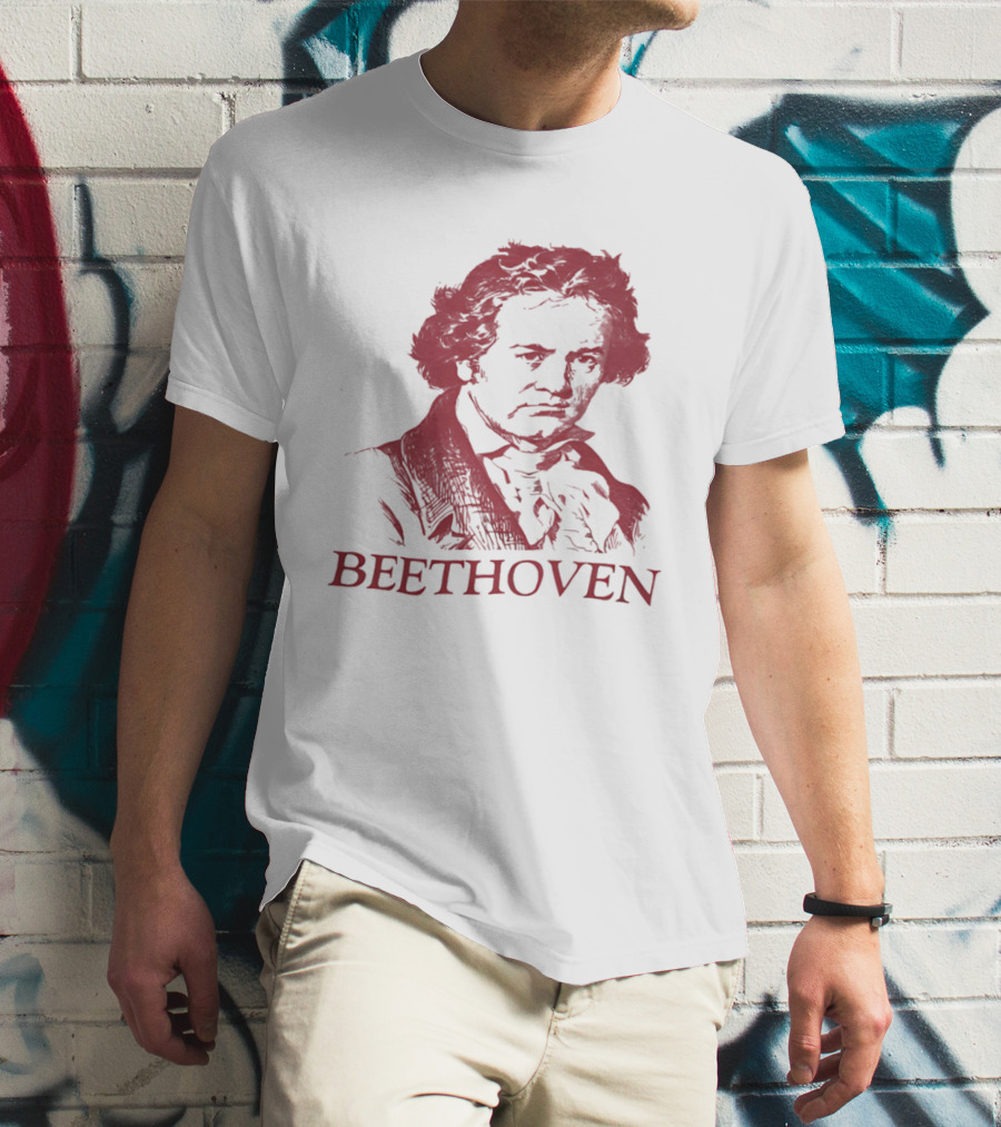 Beethoven Beethoven Classical Music Icon Bold Red T-Shirt