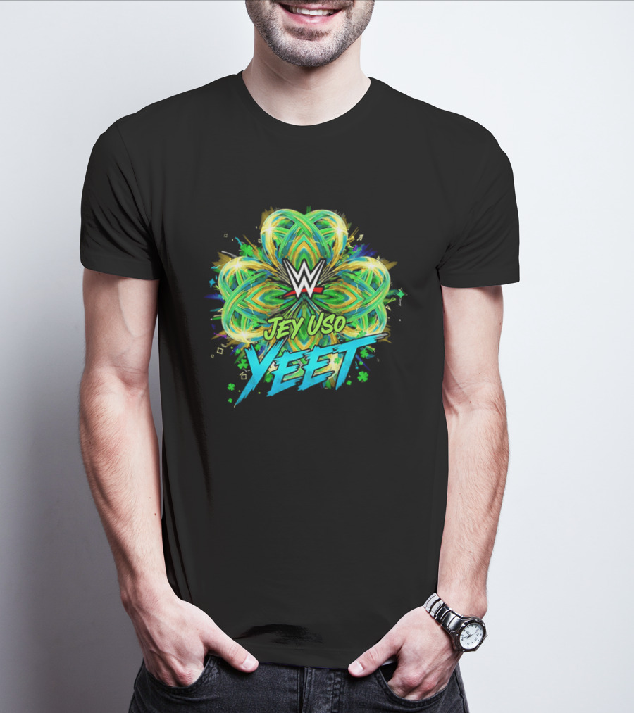 WWE Jey Uso Yeet St Patrick's Day 2026 Clover T-Shirt