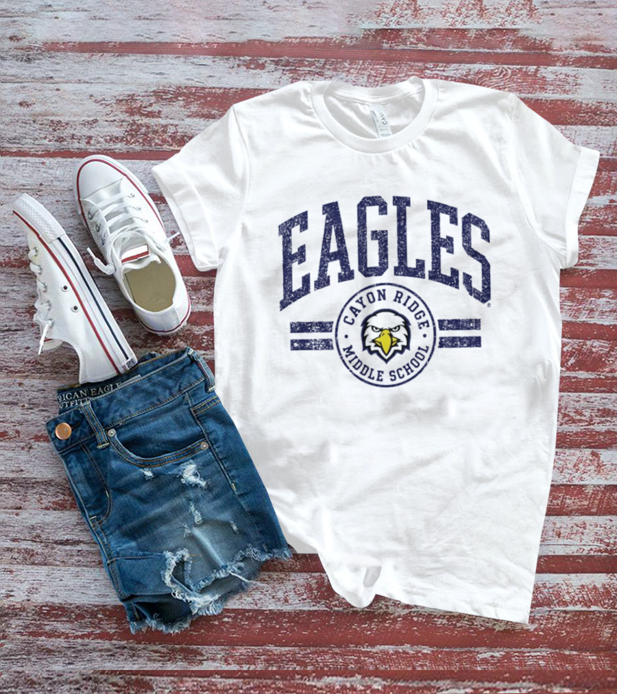 Canyon Ridge Middle School Eagles Trio Arc Lines T-Shirt