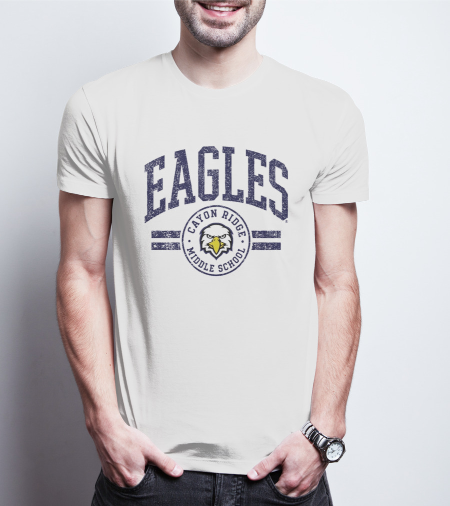Canyon Ridge Middle School Eagles Trio Arc Lines T-Shirt