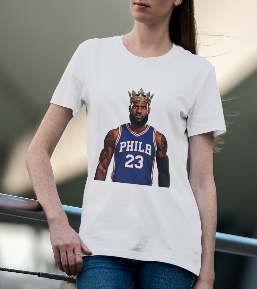 LeBron James #23 Philadelphia 76ers King Phila Basketball T-Shirt