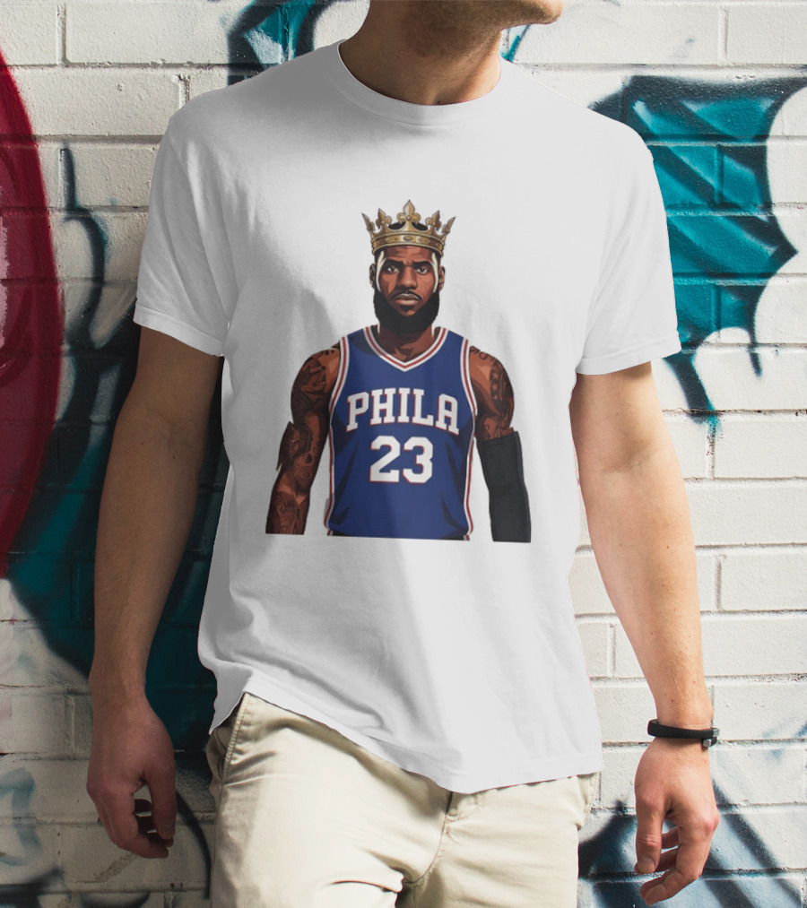 LeBron James #23 Philadelphia 76ers King Phila Basketball T-Shirt