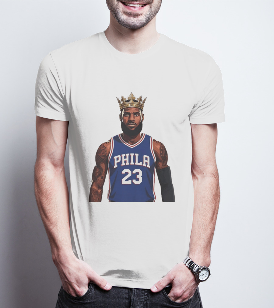 LeBron James #23 Philadelphia 76ers King Phila Basketball T-Shirt