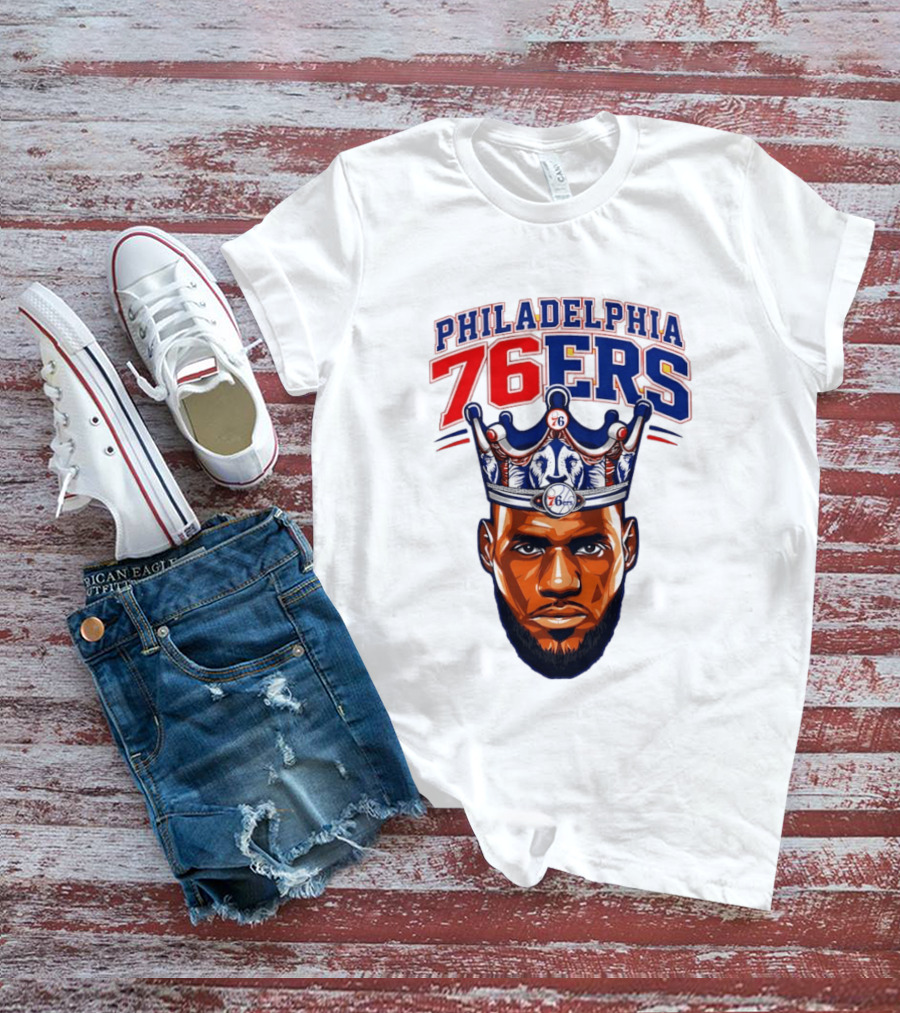 Philadelphia 76ers Lebron James 23 Basketball King Crown T-Shirt