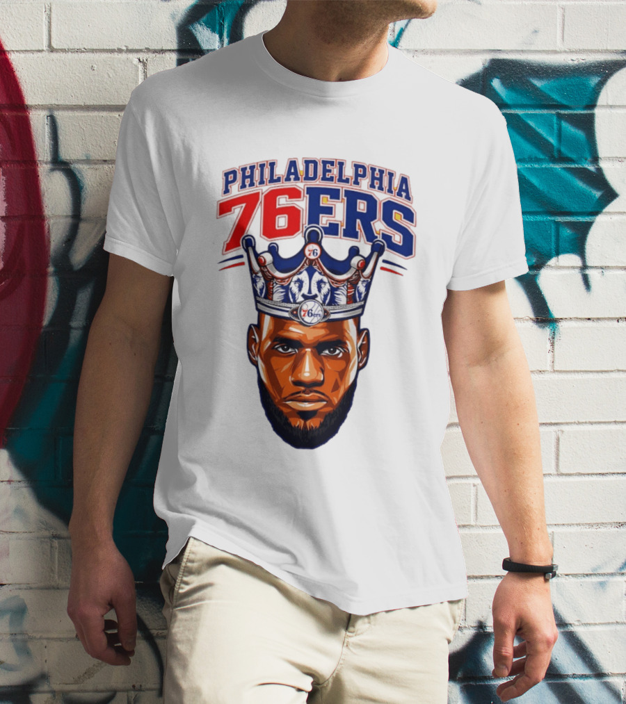 Philadelphia 76ers Lebron James 23 Basketball King Crown T-Shirt