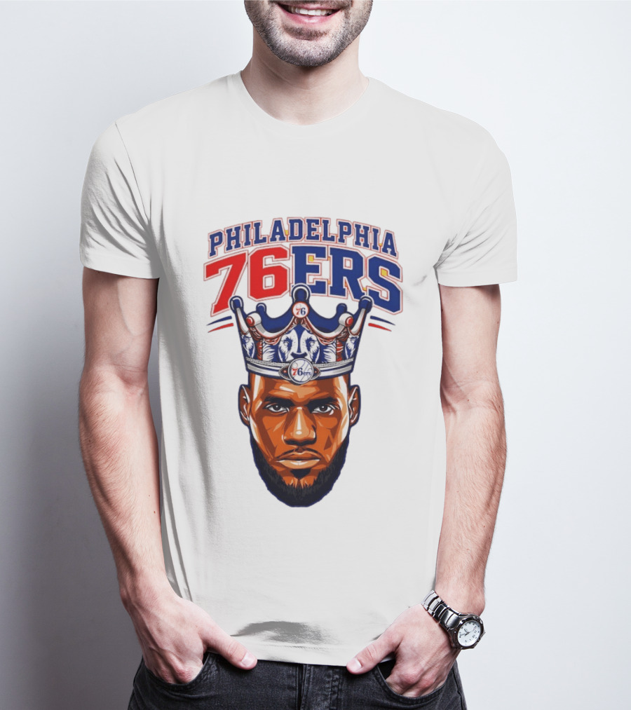Philadelphia 76ers Lebron James 23 Basketball King Crown T-Shirt