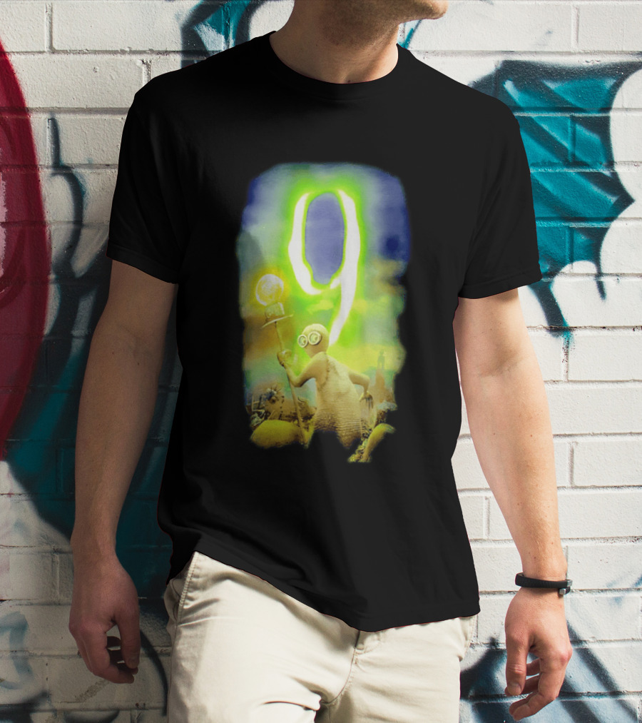 9 Movie Iconic Character With Light Bulb Staff And Gas Mask T-Shirt