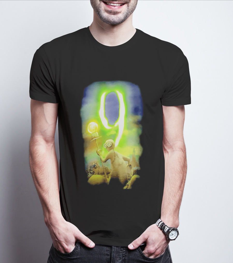 9 Movie Iconic Character With Light Bulb Staff And Gas Mask T-Shirt