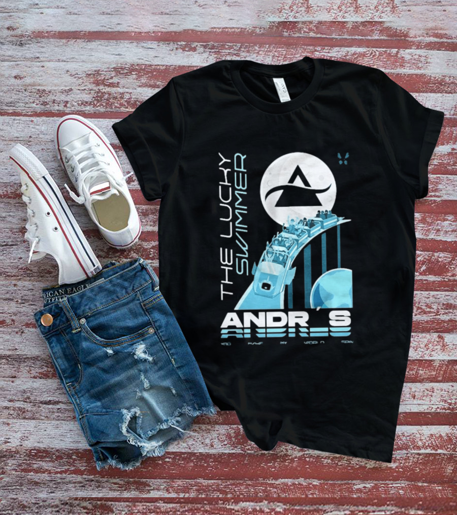 The Lucky Swimmer Andrés Roller Adventure Moon T-Shirt
