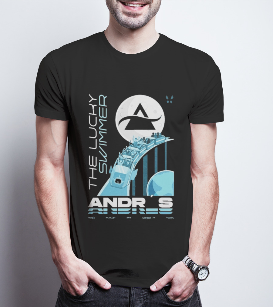 The Lucky Swimmer Andrés Roller Adventure Moon T-Shirt
