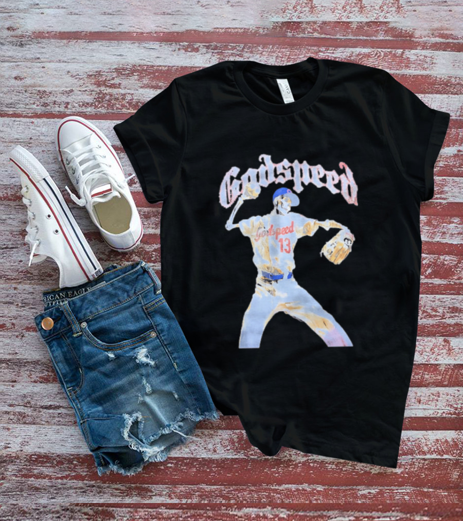 Godspeed Skeleton 13 Pitching Baseball Chicago Cubs T-Shirt
