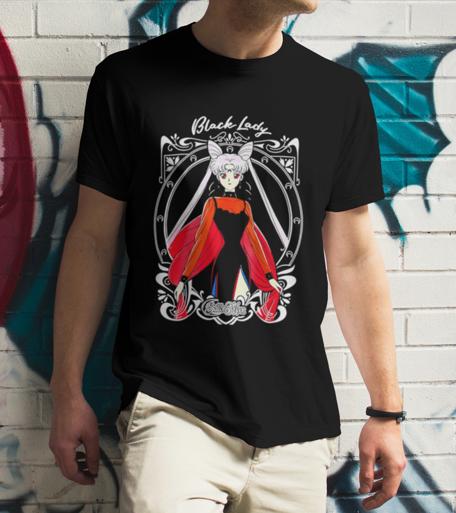 Black Lady Sailor Moon Anime Character Art Nouveau T-Shirt