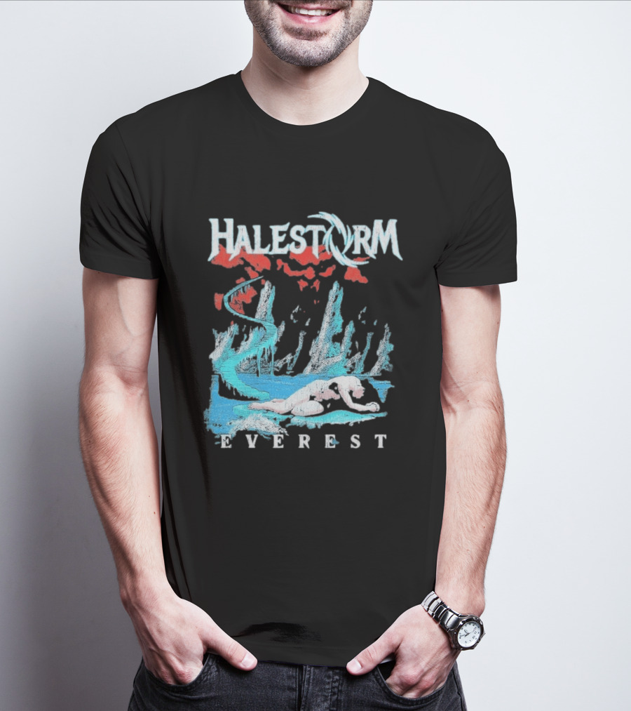 Halestorm Everest Distressed Surreal Mountain Landscape T-Shirt