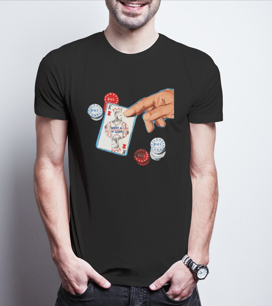 Philadelphia 76ers King Playing Card LeBron James The Last Hand T-Shirt