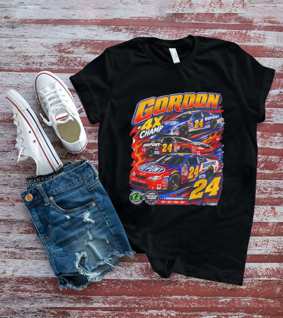 Gordon 4X Champ Number 24 Dupont Racing Car 4 Championships T-Shirt