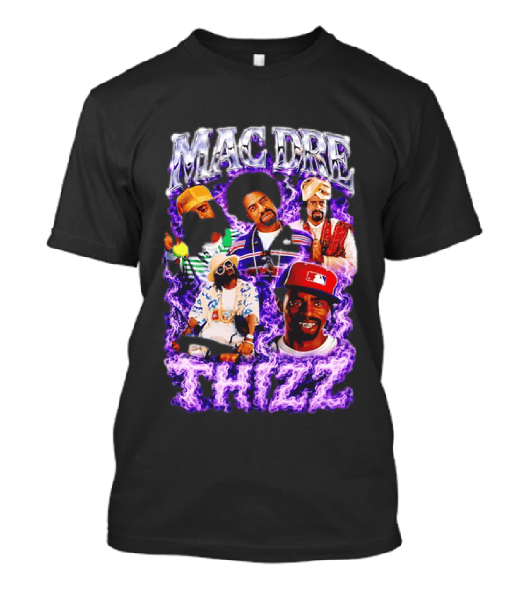Mac Dre Thizz Collage Purple Rap Music T-Shirt
