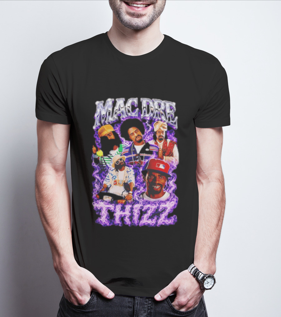 Mac Dre Thizz Collage Purple Rap Music T-Shirt
