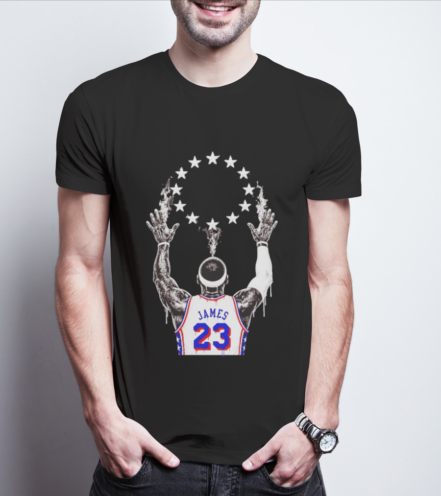 LeBron James 23 Philadelphia 76ers Starry T-Shirt