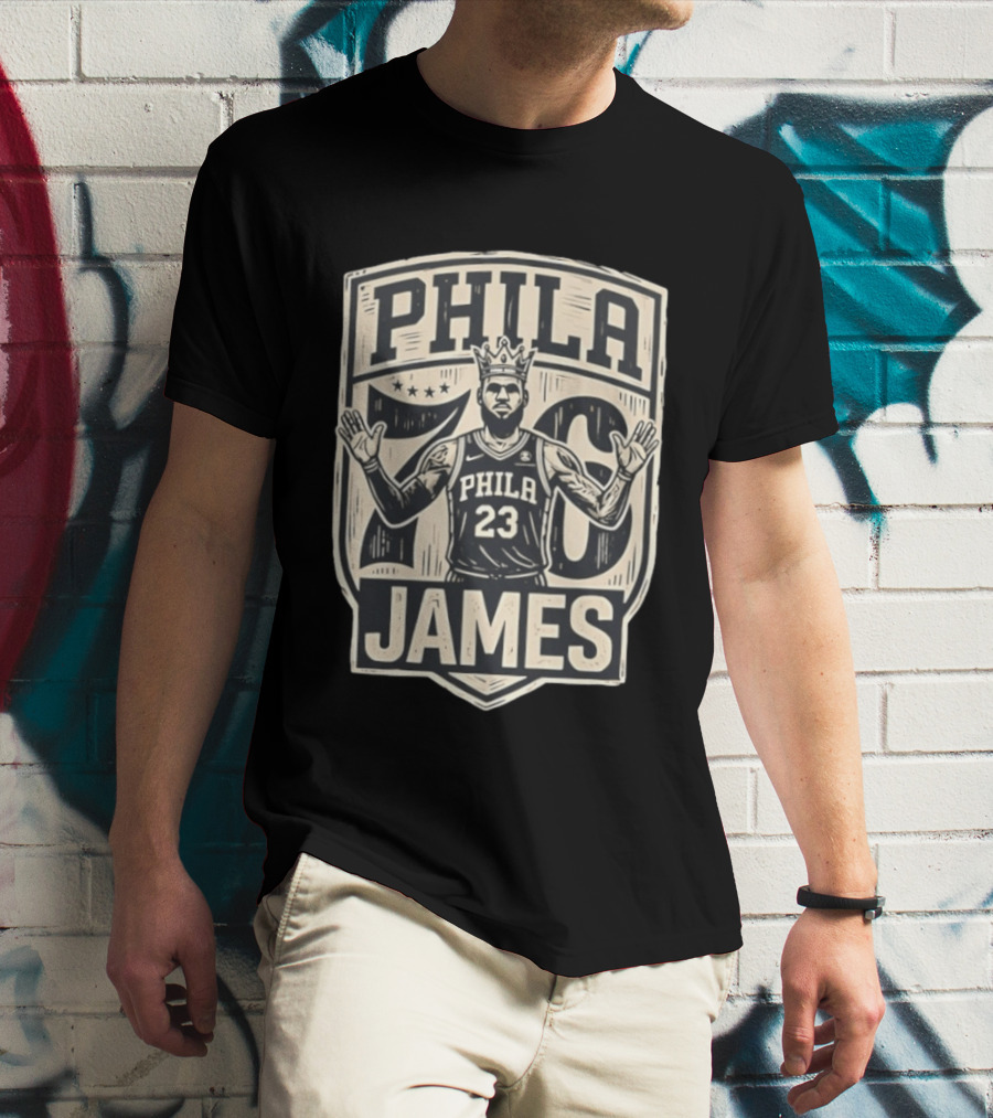Phila 76 James 23 Lebron Basketball Crown T-Shirt